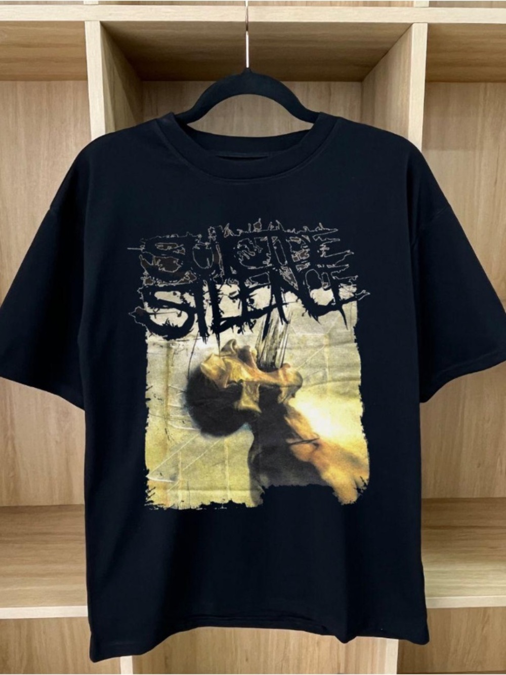 Sick Portrait Dead Core Band Pattern Top